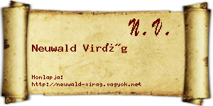 Neuwald Virág névjegykártya