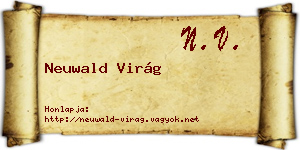 Neuwald Virág névjegykártya